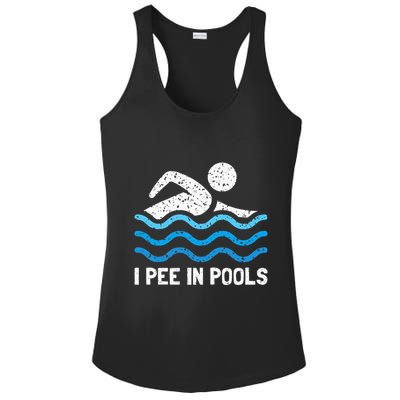 Funny Swimmer Swimming I Pee In Pools Ladies PosiCharge Competitor Racerback Tank