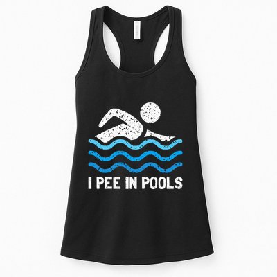 Funny Swimmer Swimming I Pee In Pools Womens Tank Top