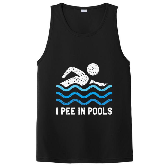 Funny Swimmer Swimming I Pee In Pools PosiCharge Competitor Tank