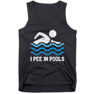 Funny Swimmer Swimming I Pee In Pools Tank Top