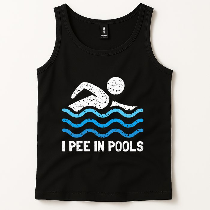 Funny Swimmer Swimming I Pee In Pools Tank Top