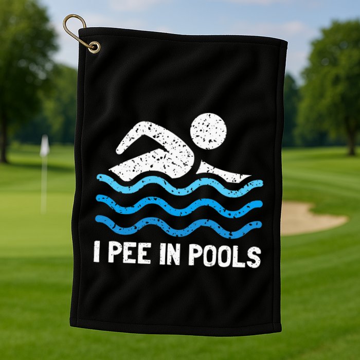 Funny Swimmer Swimming I Pee In Pools Golf Towel