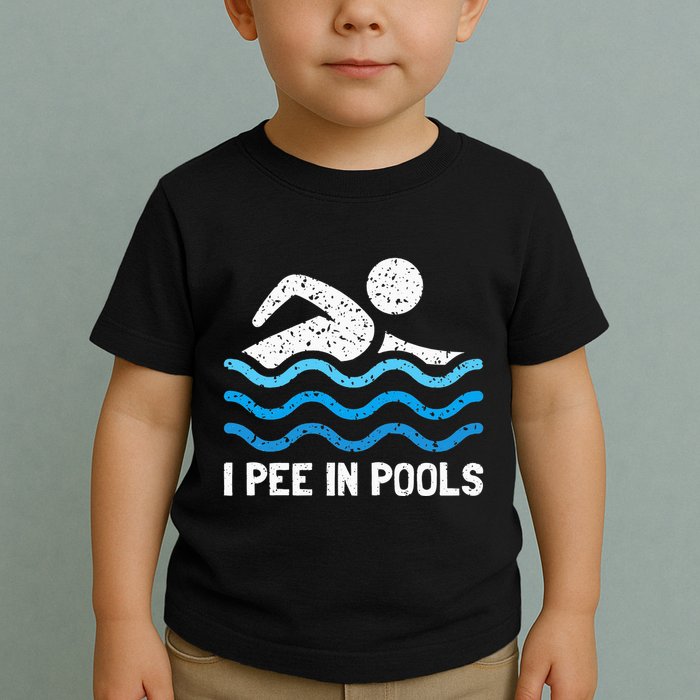Funny Swimmer Swimming I Pee In Pools Toddler T-Shirt