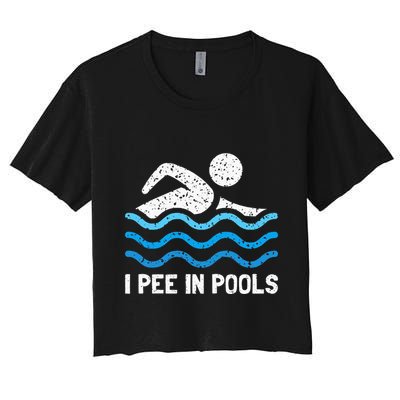 Funny Swimmer Swimming I Pee In Pools Crop Top