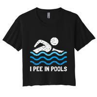 Funny Swimmer Swimming I Pee In Pools Crop Top