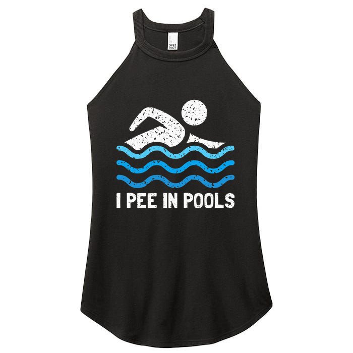 Funny Swimmer Swimming I Pee In Pools Women's Perfect Tri Rocker Tank