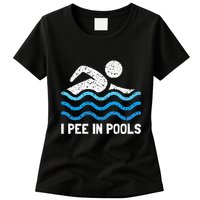 Funny Swimmer Swimming I Pee In Pools Womens T-Shirt