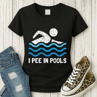 Funny Swimmer Swimming I Pee In Pools Womens T-Shirt