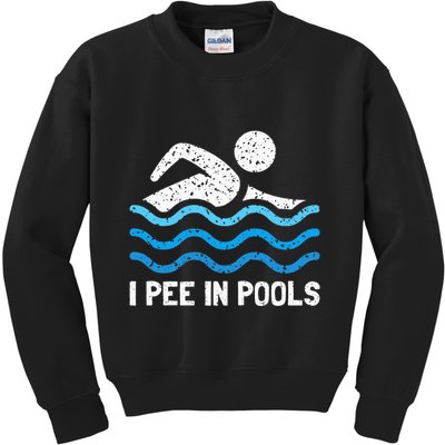 Funny Swimmer Swimming I Pee In Pools Kids Sweatshirt