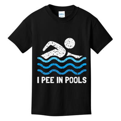 Funny Swimmer Swimming I Pee In Pools Kids T-Shirt