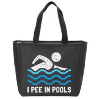 Funny Swimmer Swimming I Pee In Pools Zip Tote Bag