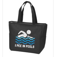 Funny Swimmer Swimming I Pee In Pools Zip Tote Bag