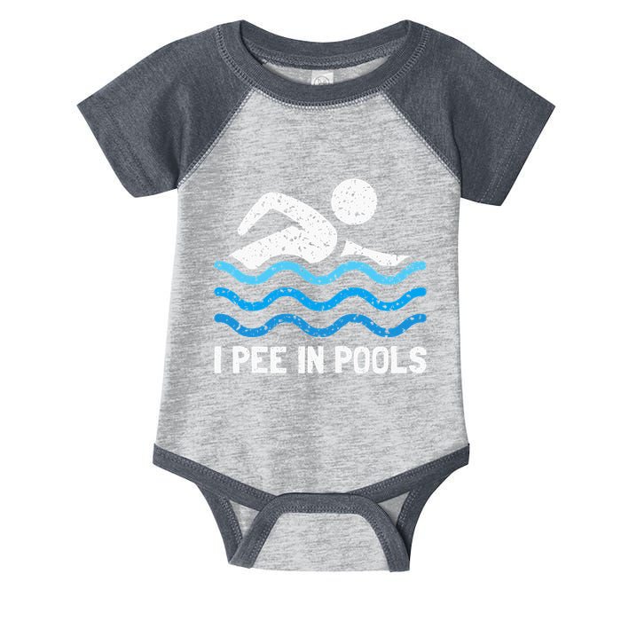 Funny Swimmer Swimming I Pee In Pools Infant Baby Jersey Bodysuit