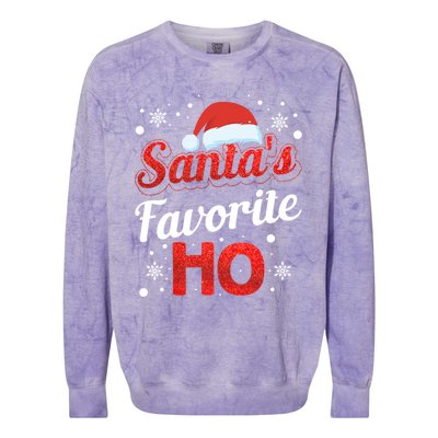 Funny Santa SantaS Favorite Ho Matching Couple Christmas Great Gift Colorblast Crewneck Sweatshirt