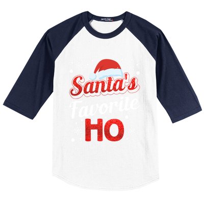 Funny Santa SantaS Favorite Ho Matching Couple Christmas Great Gift Baseball Sleeve Shirt