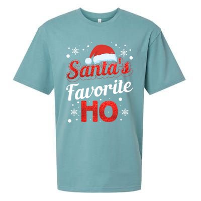 Funny Santa SantaS Favorite Ho Matching Couple Christmas Great Gift Sueded Cloud Jersey T-Shirt