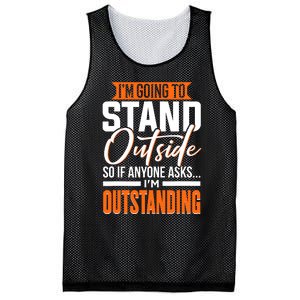 Funny Sarcastic Saying Im Outstanding Sarcasm Mesh Reversible Basketball Jersey Tank