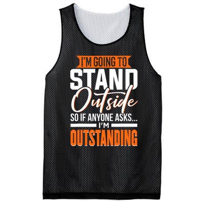 Funny Sarcastic Saying Im Outstanding Sarcasm Mesh Reversible Basketball Jersey Tank