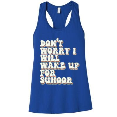 Funny Suhoor Saying Iftar Fasting Ramadan Kareem Eid Islamic Cool Gift Women's Racerback Tank