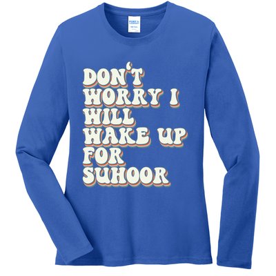 Funny Suhoor Saying Iftar Fasting Ramadan Kareem Eid Islamic Cool Gift Ladies Long Sleeve Shirt