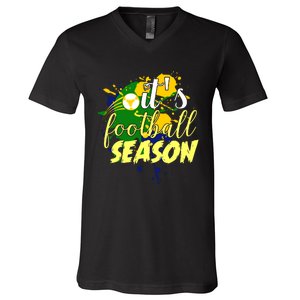 Football Season Splash Art V-Neck T-Shirt