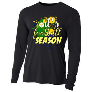 Football Season Splash Art Cooling Performance Long Sleeve Crew