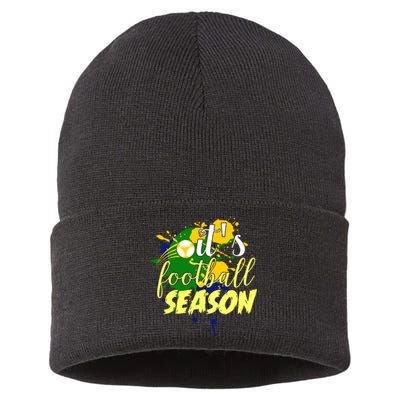 Football Season Splash Art Sustainable Knit Beanie