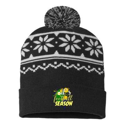 Football Season Splash Art USA-Made Snowflake Beanie