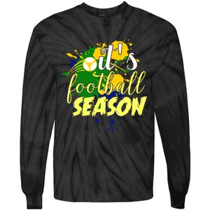 Football Season Splash Art Tie-Dye Long Sleeve Shirt