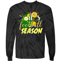 Football Season Splash Art Tie-Dye Long Sleeve Shirt