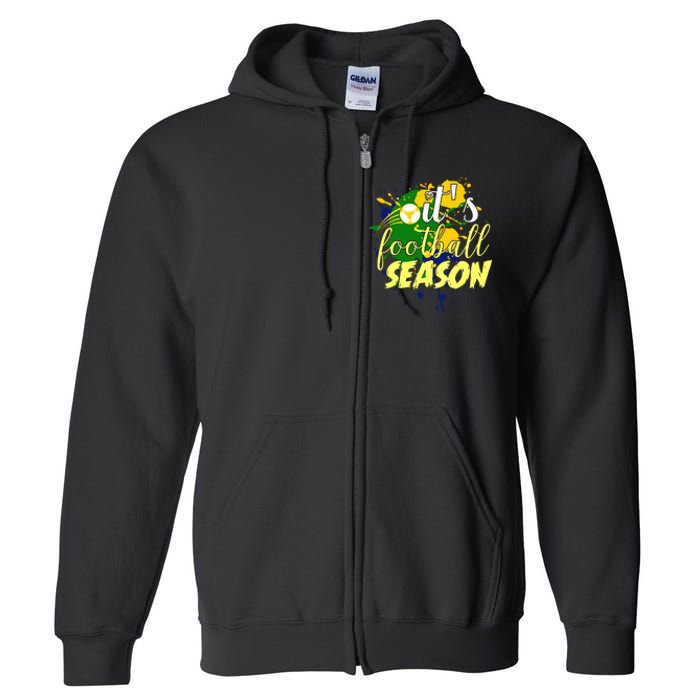 Football Season Splash Art Full Zip Hoodie