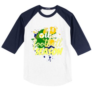 Football Season Splash Art Baseball Sleeve Shirt