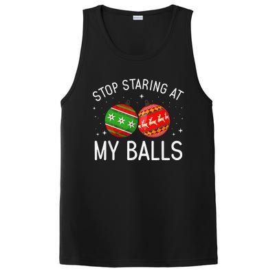 Funny Stop Staring At My Balls Xmas Ornament Christmas PosiCharge Competitor Tank