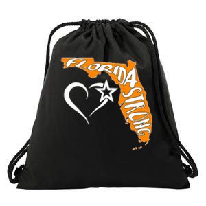 Florida Strong Silhouette Image Heart Snowbird Florida Drawstring Bag