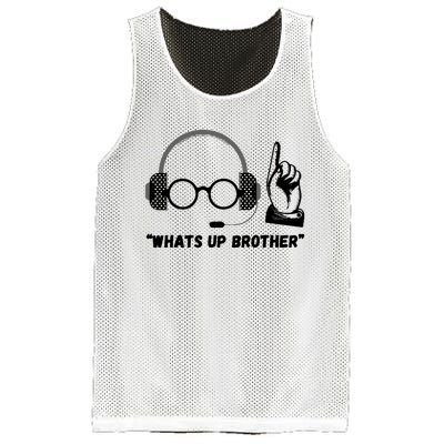 Funny Sketch Streamer Whats Up Brother Mesh Reversible Basketball Jersey Tank