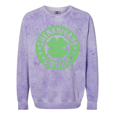 Funny Shenanigans Squad Happy St. Patrick's Day Outfit Colorblast Crewneck Sweatshirt