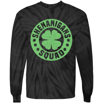 Funny Shenanigans Squad Happy St. Patrick's Day Outfit Tie-Dye Long Sleeve Shirt