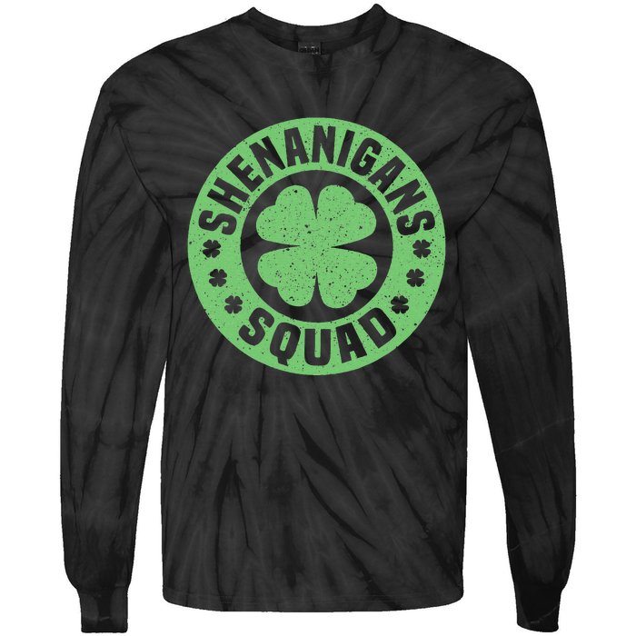 Funny Shenanigans Squad Happy St. Patrick's Day Outfit Tie-Dye Long Sleeve Shirt