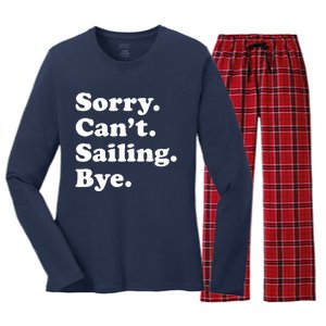 Funny Sailing Sailboat Gift Women's Long Sleeve Flannel Pajama Set 