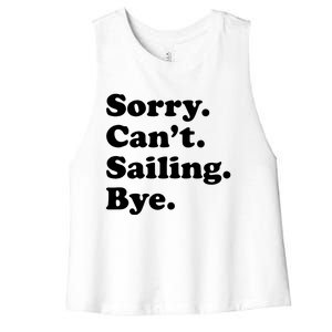 Funny Sailing Sailboat Gift Women's Racerback Cropped Tank