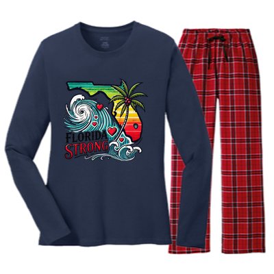 Florida Strong Support Pray For Tampa Bay Strong Community Women's Long Sleeve Flannel Pajama Set 