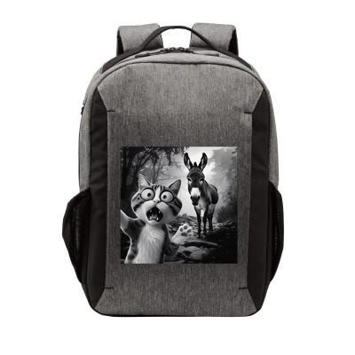 Funny Surprised Scared Cat Selfie With Scowling Donkey Vector Backpack