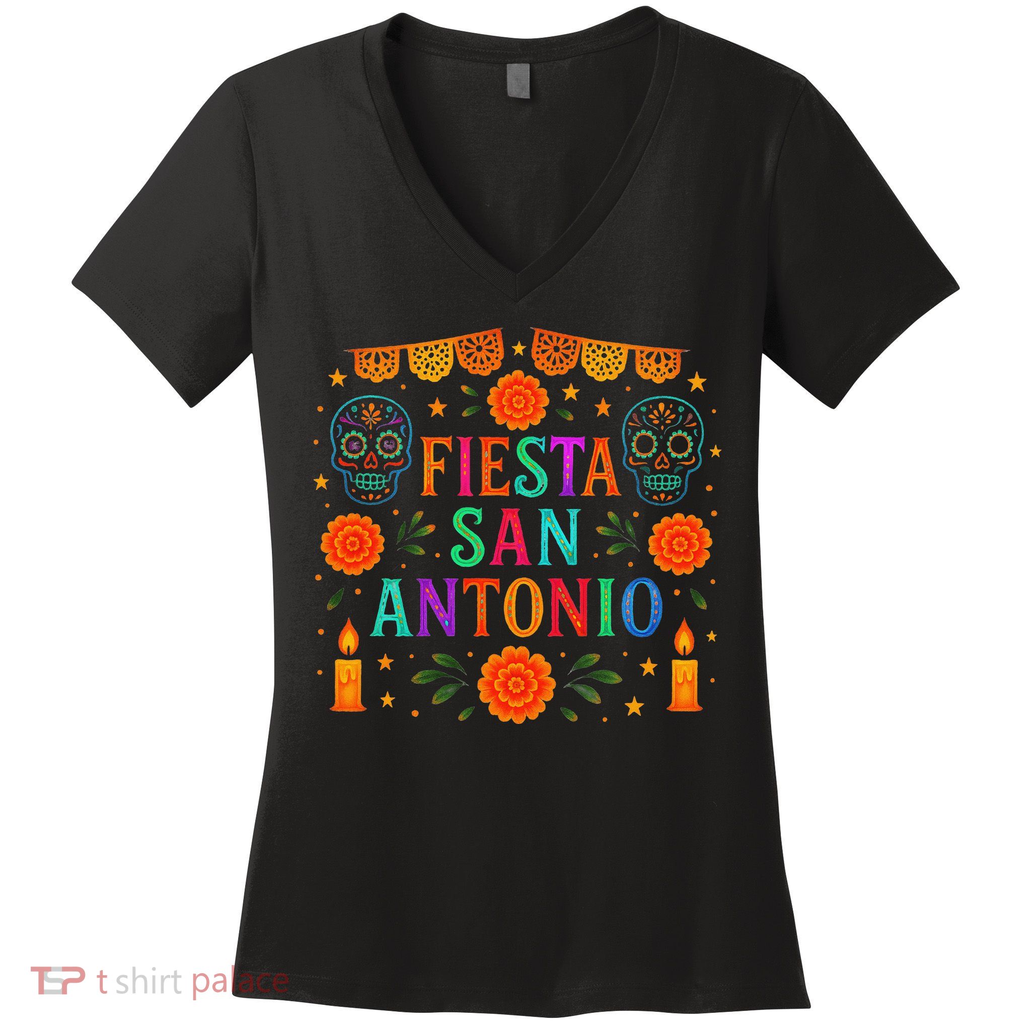 Fiesta Squad San Antonio Texas Lets Fiesta Cinco De Mayo Women's V-Neck T-Shirt