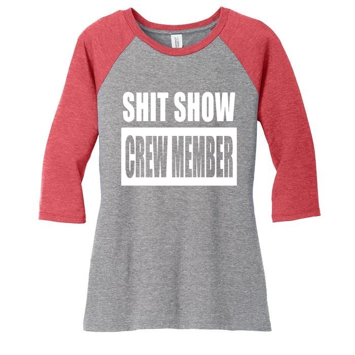 Funny Shit Show Crew Member Women's Tri-Blend 3/4-Sleeve Raglan Shirt