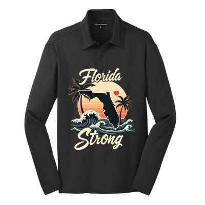 Florida Strong Support & Pray For Florida Silk Touch Performance Long Sleeve Polo