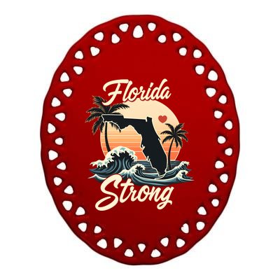 Florida Strong Support & Pray For Florida Ceramic Oval Ornament