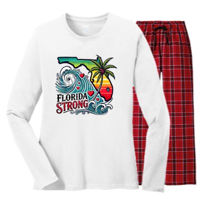 Florida Strong Support Pray For Tampa Bay Strong Community Women's Long Sleeve Flannel Pajama Set 