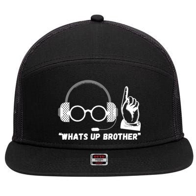 Funny Sketch Streamer Whats Up Brother 7 Panel Mesh Trucker Snapback Hat