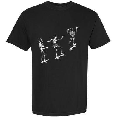 Funny Skeleton Skateboard Halloween Skateboarding Skeleton Garment-Dyed Heavyweight T-Shirt