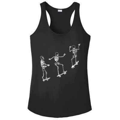 Funny Skeleton Skateboard Halloween Skateboarding Skeleton Ladies PosiCharge Competitor Racerback Tank